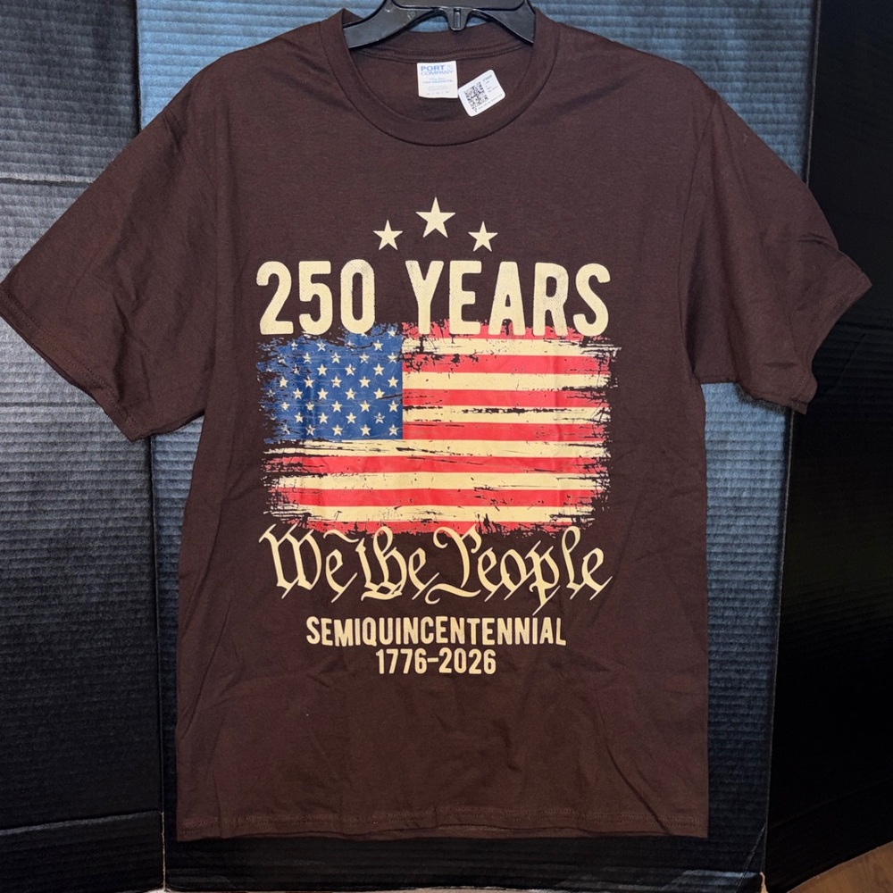 Port and Company Brown 250 Years Patriotic Graphic Tee